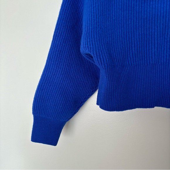 Cordova Megève Sweater Blue 100% Extra Fine Merino Wool Blue Ribbed Size XS - Picture 4 of 12